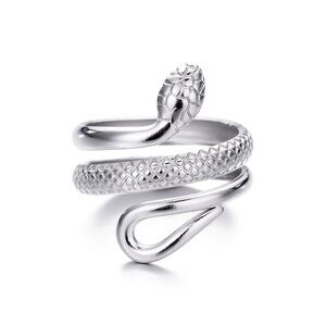 Silver Snake Curvy Wrap Ring